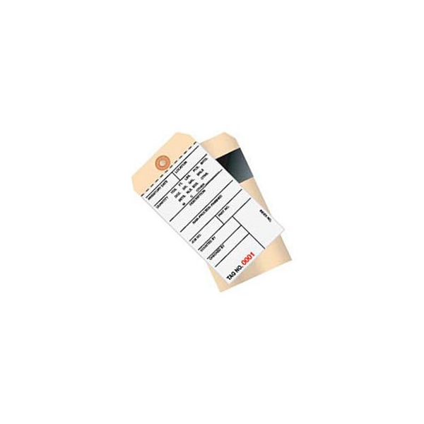 Box Packaging 2 Part Carbon Inventory Tags, 3000-3499, #8, 6-1/4"L x 3-1/8"W, 500/Pack G17071 - main